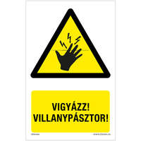 Zsona Dekor Vigyázz! Villanypásztor! Műanyag tábla 160x100 mm