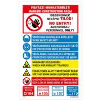 Zsona Dekor Vigyázz Munkaterület! Komplex tábla Öntapadós matrica 160x100 mm