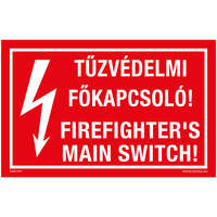 ZSONA Tűzvédelmi főkapcsoló Öntapadós matrica 160x100 mm