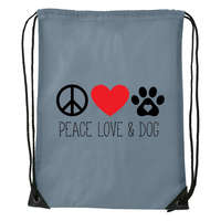 Zsona Dekor Peace love and dog - Sport táska szürke