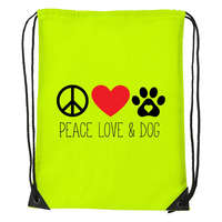 Zsona Dekor Peace love and dog - Sport táska sárga