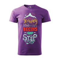 Zsona Dekor Póló A journey of a 1000 miles mintával - Lila XXXL méretben