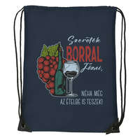 Zsona Dekor Szeretek borral főzni - Sport táska navy kék