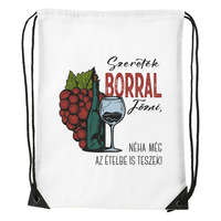 Zsona Dekor Szeretek borral főzni - Sport táska fehér