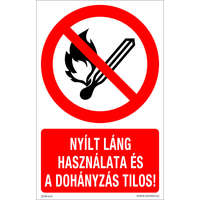 Zsona Dekor Nyílt láng használata és a dohányzás tilos! Öntapadós matrica 160x100 mm