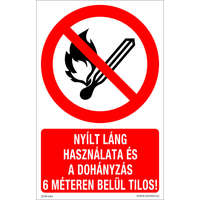Zsona Dekor Nyílt láng használata és a dohányzás 6 méteren belül tilos! Öntapadós matrica 160x100 mm