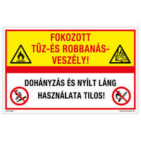 Zsona Dekor Fokozott tűz-és robbanásveszély! Dohányzás és nyílt láng használata tilos! Műanyag tábla 160x100 mm