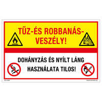 Zsona Dekor Tűz-és robbanásveszély! Dohányzás és nyílt láng használata tilos! Alumínium tábla 100x160 mm