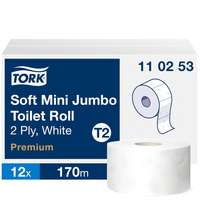 Tork Tork Premium mini jumbo ipari WC papír, soft T2 2 rétegű, fehér, 12x170 m SCA110253