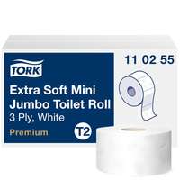 Tork Tork Premium mini jumbo ipari WC papír, extra soft T2 3 rétegű, fehér, 12x120m SCA110255