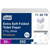Tork Tork Premium Folded hajtogatott WC papír, extra soft T3 2 rétegű, fehér, 30x252lap SCA114276
