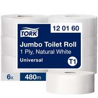 Tork Tork Universal jumbo ipari WC papír T1 1 rétegű, törtfehér, 6x480m SCA120160