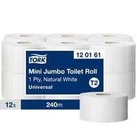Tork Tork Universal mini jumbo ipari WC papír T2 1 rétegű, törtfehér, 12x240m SCA120161