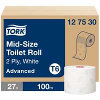 Tork Tork Advanced Mid size ipari WC papír tekercs T6 2 rétegű, fehér, 27x100m SCA127530