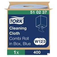 Tork Tork tekercses kéztörlő, dobozos kombi W1/W2/W3 Premium kék 1 rétegű 32x38 cm, 152 m/400 SCA510237