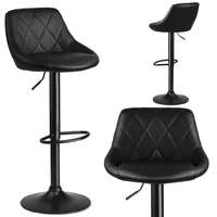 Sofotel Nerra bárszék háttámlával, divatos, eco-bőr kárpitozott ülés, fekete - Sofotel