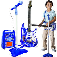 Kruzzel Gyermek elektromos gitár szett kék színben – erősítővel és mikrofonnal