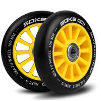 Soke 100 mm -es roller kerekek sárga 2 db Soke