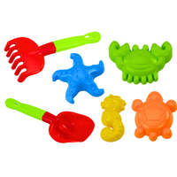 HEMAR Homokos játékkészlet, Lapát, Gereblye, Formák, 6 db.