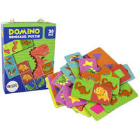 LEAN Toys Logikai játék Kétoldalas puzzle Dominó dinoszauruszok 10cm x 5cm 28 db.