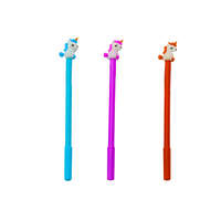 LEAN TOYS Unicorn golyóstoll fekete kupak utántöltő keverék lila narancssárga 0,5 mm