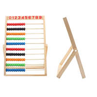 LEAN Toys Fából készült iskolai abakusz színes gyöngyök