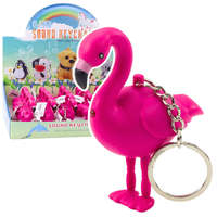 LEAN TOYS Flamingo hátizsákos kulcstartó LED rózsaszín hangzású