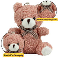 LEAN TOYS Teddy Bear plüss kulcstartó medál dekoráció rózsaszín 8cm