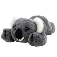 LEAN Toys Plüss bújós játék fekvő koala maci szürke 30cm