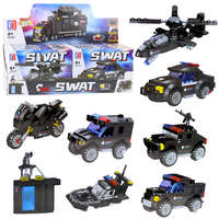LEAN TOYS Építőtégla Járművek Szállítás SWAT 2in1 92-117 db.