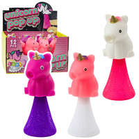 LEAN Toys Ugrás egyszarvú tavaszi Pop Up fehér rózsaszín 10 cm-es keverék