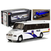 LEAN Toys Rendőrbusz Die Cast Model fehér fényekkel