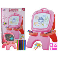 LEAN Toys Kétoldalas mágneses Palatábla rózsaszín sablonok