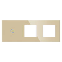Nyx Hármas üvegkeret, szimpla kapcsoló + 2 keret, arany