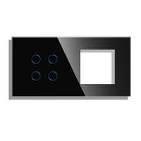 Nyx Kettes üvegkeret, négyes kapcsoló + 1 keret, fekete
