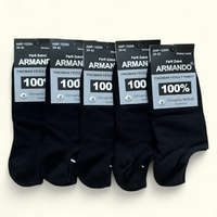Armando ARMANDO Férfi Bokazokni Fekete – 100% Pamut, 5 Pár