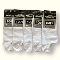 Armando ARMANDO Férfi Bokazokni fehér – 100% Pamut, 5 Pár