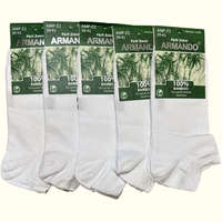 Armando ARMANDO Férfi Bokazokni fehér – 100% Bamboo, 5 Pár