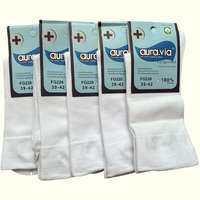 aura.via AURA.VIA férfi klasszikus fehér Guminélküli zokni (5 pár)