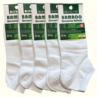 aura.via AURA.VIA Férfi Bambusz Bokazokni – Fehér, 5 pár