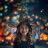 Family Halloween-i boszorkány kalap – pókhálós