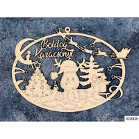  Karácsonyi dekoráció, ajtódísz, rénszarvas hóban