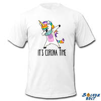 Vicces póló, Unikornis, It's Corona Time, L