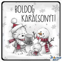 Karácsonyi hűtőmágnes, hóember, cica, nyuszi