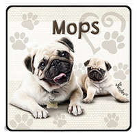 Kutyás hűtőmágnes, Mopsz