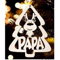 Karácsonyfa dísz, Papa, fenyőfa és rénszarvas