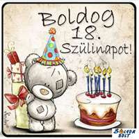 Születésnapi hűtőmágnes, Boldog szülinapot, maci tortával