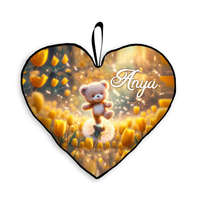 Szív alakú párna, maci és pitypang