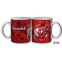 Szerelmes bögre, ördög virággal, szeretlek