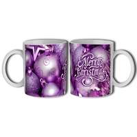 Bögre karácsonyra, lila díszek